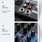 Portable 4-Channel DJ Audio Mixer with Bluetooth