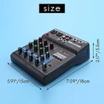 Portable 4-Channel DJ Audio Mixer with Bluetooth
