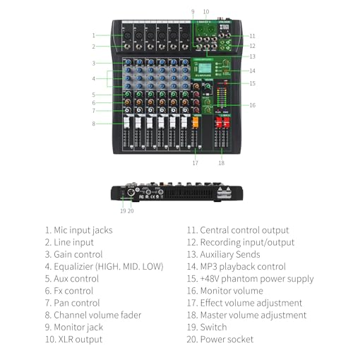 XTUGA CT60 6-Channel Digital Audio Mixer