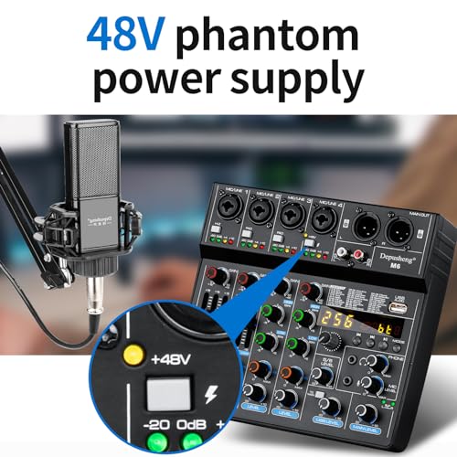 Depusheng M6 Portable Bluetooth DJ Mixer 6-Channel