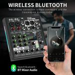 XTUGA AM06 6-Channel Audio Mixer with Bluetooth