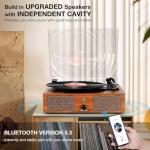 Vintage Belt-Driven Turntable with Built-in Speakers