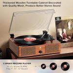 Vintage Belt-Driven Turntable with Built-in Speakers