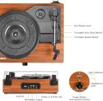 Vintage Belt-Driven Turntable with Built-in Speakers