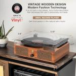 Vintage Belt-Driven Turntable with Built-in Speakers