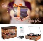 Vintage Belt-Driven Turntable with Built-in Speakers