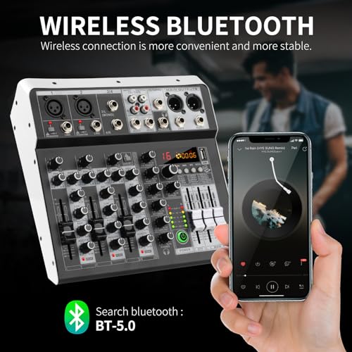 XTUGA 4-Channel USB Audio Mixer with Bluetooth