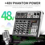 XTUGA 4-Channel USB Audio Mixer with Bluetooth