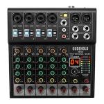GUDEHOLO 6-Channel DJ Audio Mixer with Effects