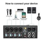 GUDEHOLO 6-Channel DJ Audio Mixer with Effects