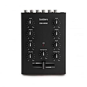 SubZero Mini DJ Mixer with Crossfader & Mic Input