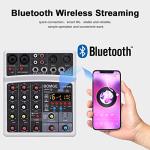 BOMGE 4-Channel DJ Audio Mixer with Bluetooth