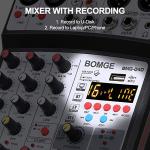 BOMGE 4-Channel DJ Audio Mixer with Bluetooth
