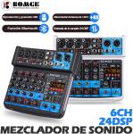BOMGE 6-Channel Mini DJ Mixer with USB & Bluetooth