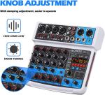 BOMGE 6-Channel Mini DJ Mixer with USB & Bluetooth