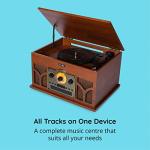 Vintage Bluetooth Turntable with Built-in Speakers and CD Player