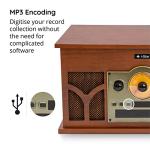 Vintage Bluetooth Turntable with Built-in Speakers and CD Player