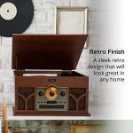 Vintage Bluetooth Turntable with Built-in Speakers and CD Player