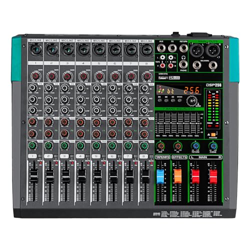Depusheng PA8 8-Channel DJ Mixer with DSP Effects