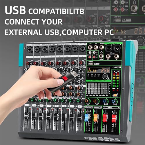 Depusheng PA8 8-Channel DJ Mixer with DSP Effects