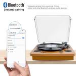 Bluetooth Portable Vinyl Turntable with Stereo Speaker