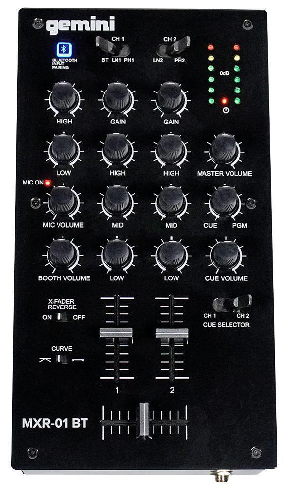 Gemini 2-Channel DJ Mixer with Bluetooth Connectivity