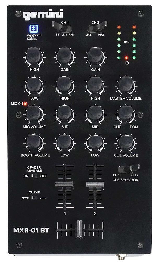 Gemini 2-Channel DJ Mixer with Bluetooth Connectivity