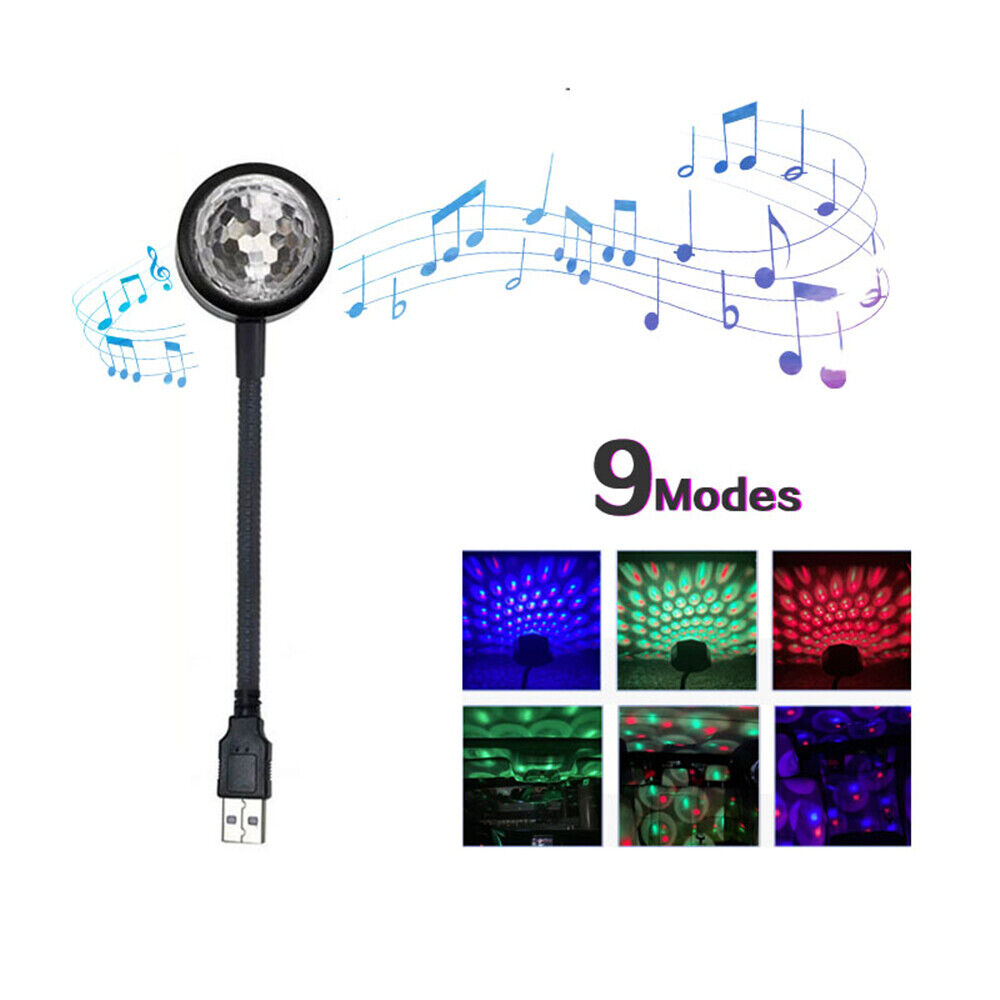 Auto USB Mini Disco Ball Lights RGB DJ Party Speaker
