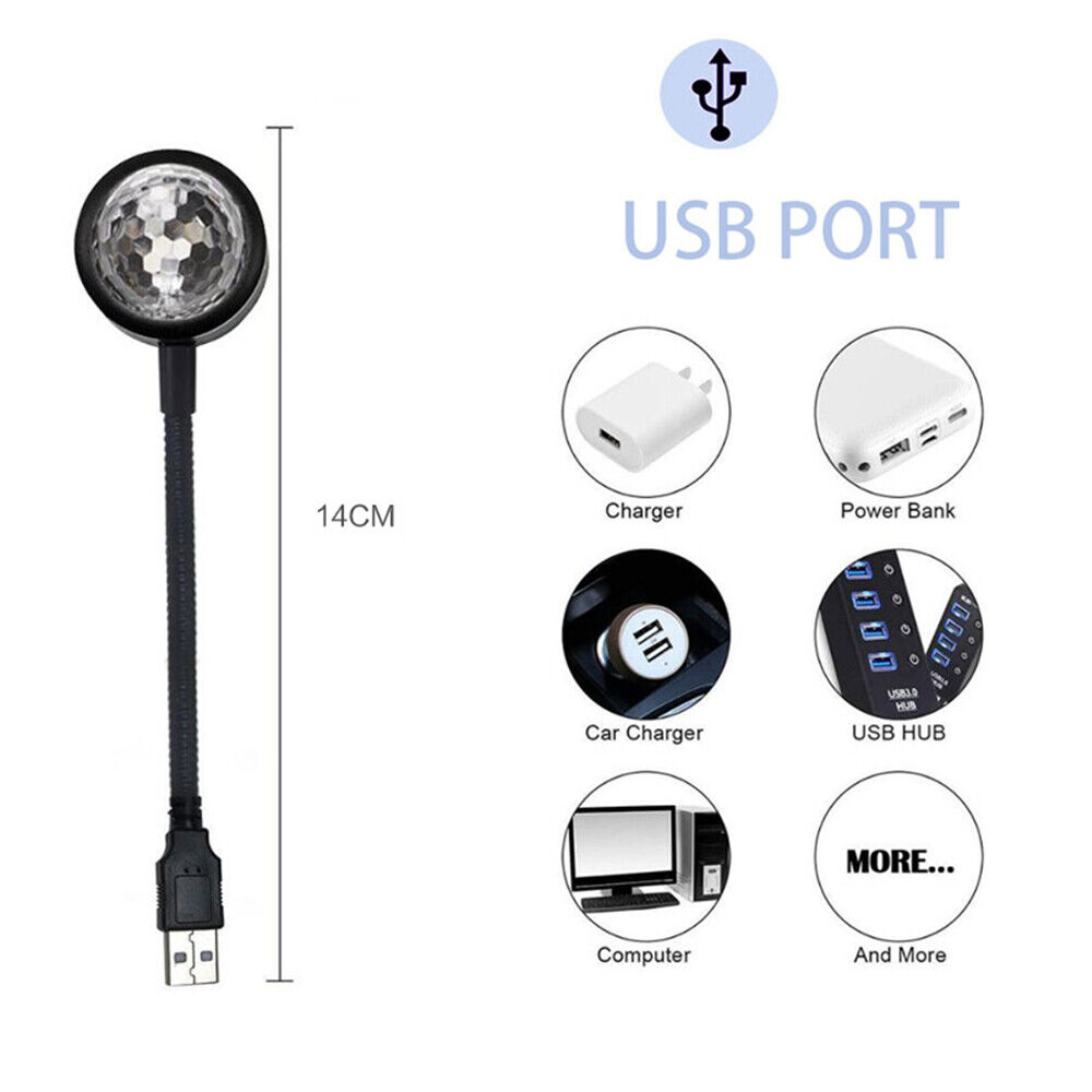 Auto USB Mini Disco Ball Lights RGB DJ Party Speaker