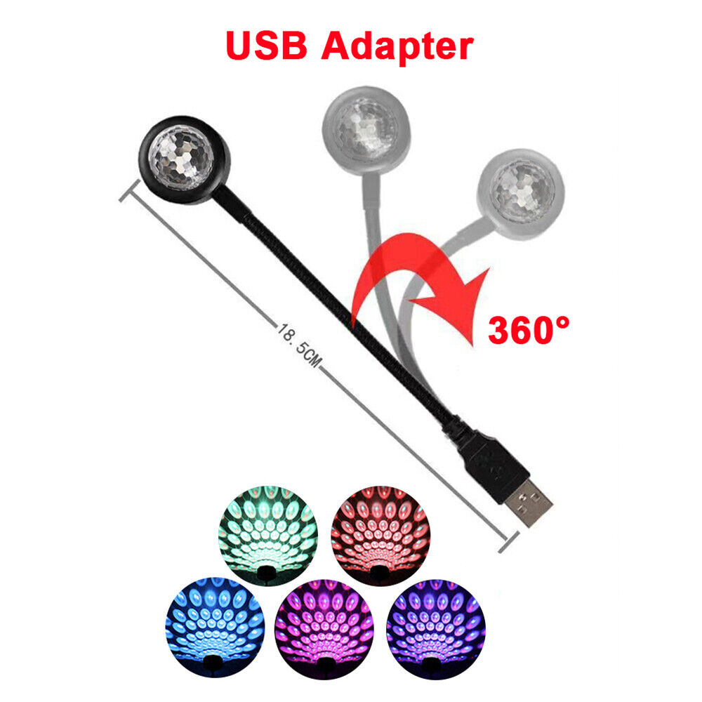 Auto USB Mini Disco Ball Lights RGB DJ Party Speaker