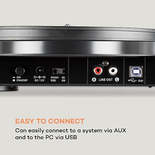 auna Pureness Acrylic Glass Vinyl Turntable USB MC