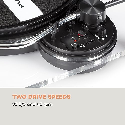 auna Pureness Acrylic Glass Vinyl Turntable USB MC