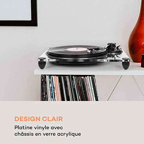 auna Pureness Acrylic Glass Vinyl Turntable USB MC