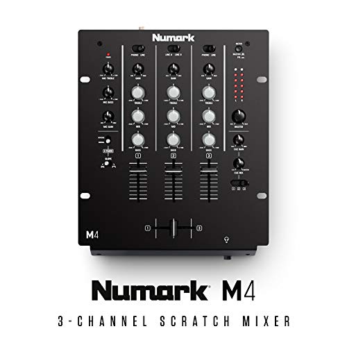 Numark M4 - 3-Channel DJ Mixer with EQ and Mic Input
