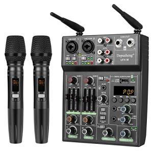 Depusheng UF4-M DJ Mixer with Bluetooth & Wireless Mic
