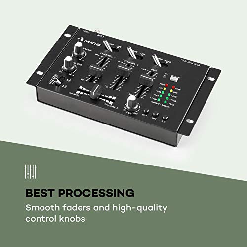 auna TMX-2211 MKII DJ Mixer - Black, 3/2-Channel