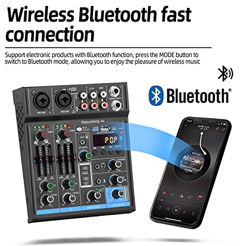 Depusheng M4 Mixer: Pro Audio Interface with Bluetooth
