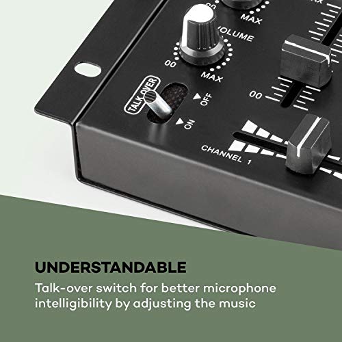 auna TMX-2211 MKII DJ Mixer - Black, 3/2-Channel