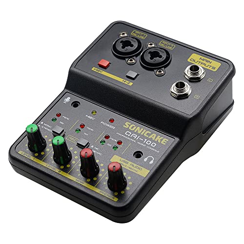 Compact 2-Channel USB Audio Mixer for DJ/Home Recording