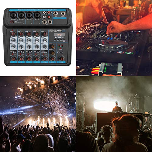 Depusheng U6 6-Channel USB Audio Mixer for DJs