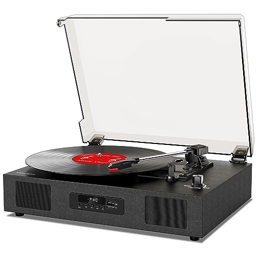 Vintage Bluetooth Record Player with USB Recording