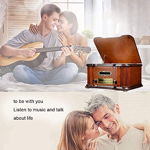 Wood Classic Turntable Stereo System with Bluetooth & MP3