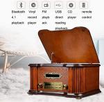 Wood Classic Turntable Stereo System with Bluetooth & MP3