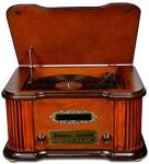 Wood Classic Turntable Stereo System with Bluetooth & MP3