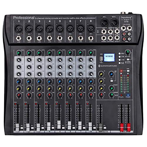 Depusheng DT8 8-Channel DJ Mixer Console