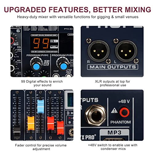 Phenyx Pro 6-Channel DJ Mixer PTX-20