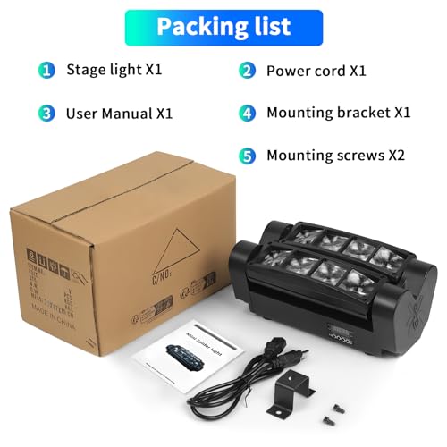 Spider Moving Head DJ Lights - 2 Pack