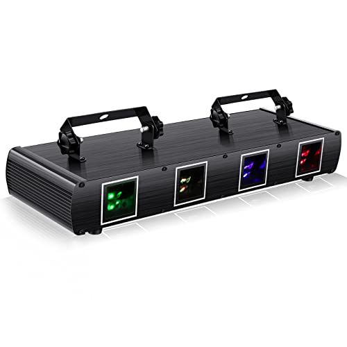 4 Lens RGBY Sound Activated DJ Party Lights
