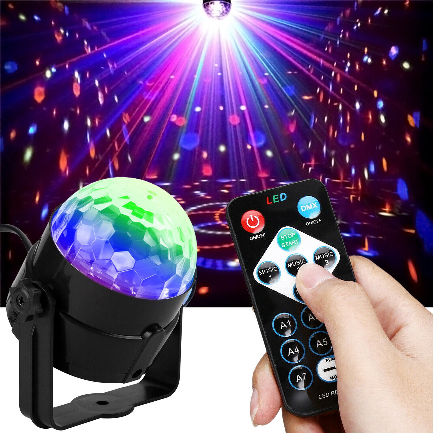 LED Sound Activated Disco Party Lights Ball