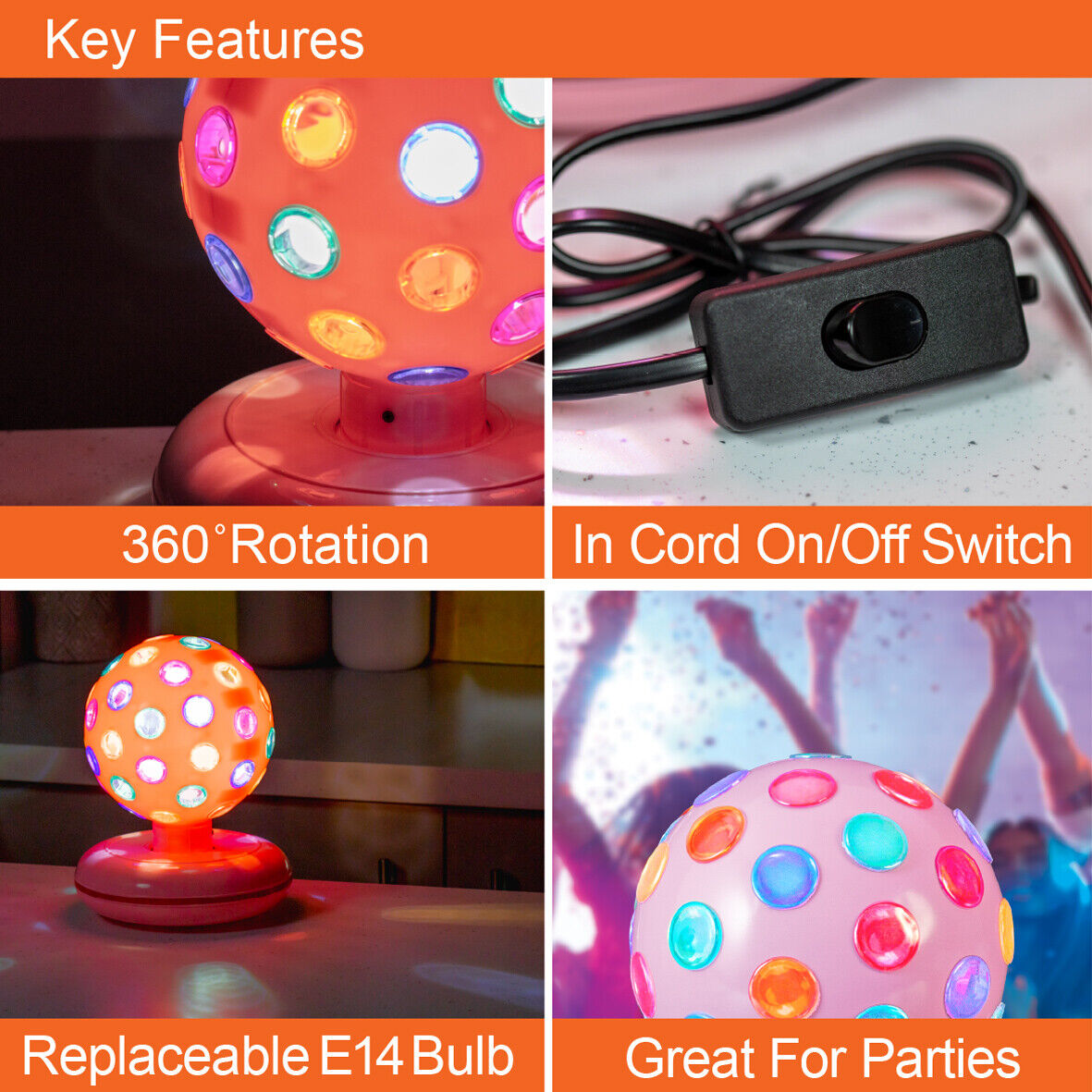 Rotating Disco Ball for Classic Parties